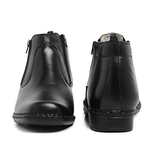 Botina Social Ortopédica Bota Antiestresse Couro Palmilha Gel Marrom Cor:Preto;Tamanho:41