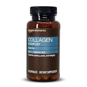 Amazon Elements Collagen Complex with Hyaluronic Acid, 90 Capsules, 3 Month Supply