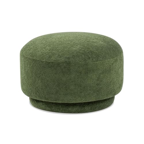 Image of Jennifer Taylor Home Fuji 15" Mushroom Footstool Ottoman in Moss Green Fleeced Teddy