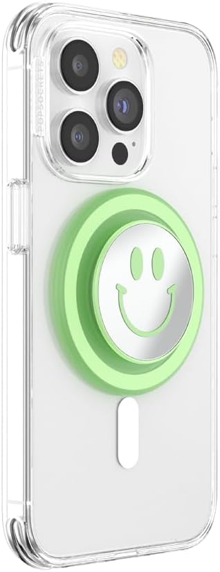 PopSockets Phone Grip for MagSafe, Magnetic Holder, Phone Stand, Green - Happy Reflex