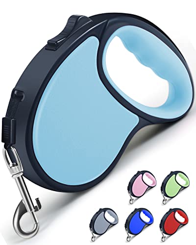 Retractable Dog Leash,[Strong Nylon Tape][One-Handed One Button Lock] for Small