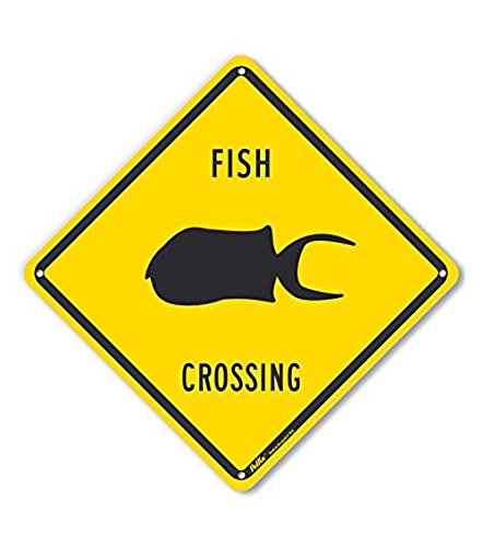 Panneau en aluminium Fish Crossing de qualité supérieure 25cm