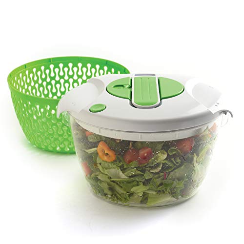 Norpro Girador de salada Deluxe, 6,8 litros, verde/branco