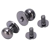 LYKD Rundkopf-Spikes und Nieten, 50 Sets Knopfnieten 10 x 8 mm leicht for Kleidung for Schuhe (Bronze) (Color : Silver Black)