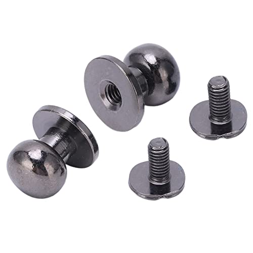 LYKD Rundkopf-Spikes und Nieten, 50 Sets Knopfnieten 10 x 8 mm leicht for Kleidung for Schuhe (Bronze) (Color : Silver Black)