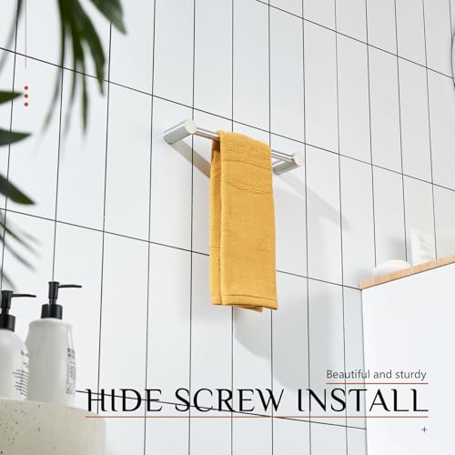 Image of KOKOSIRI Towel Bars Brushed Nickel 16-Inch Single Rod Hand Towel Holder Wall Mounted Hanger for Bathroom Lavatory Hardware Stainless Steel, B4007BR-L16
