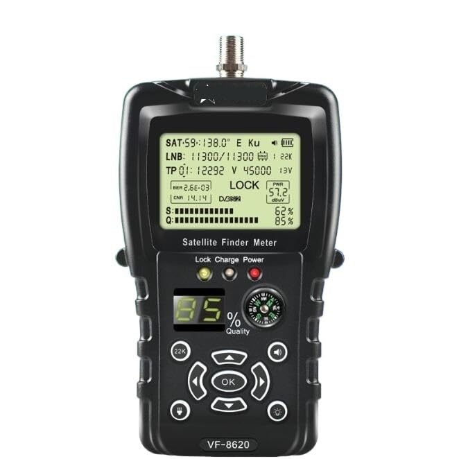 Medidor de Campo TDT, Buscador de satélite DVB-S/S2/S2X 1080P, pantalla de 2,2 pulgadas, brújula y linterna, VS V8 Finder 2 WS6933