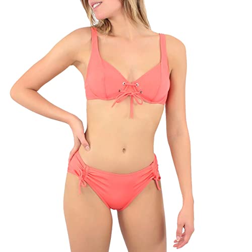 Haut de maillot de bain à armatures texturé orange chic Allure - 2