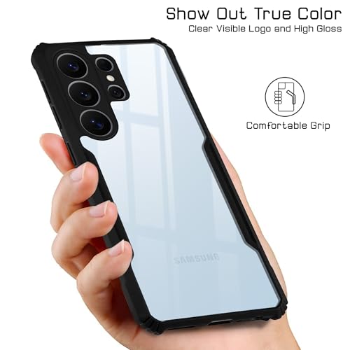 Image of Jkobi Hybrid Back Cover Case for Samsung Galaxy S26 Ultra (Shockproof with Polycarbonate Clear Panel | Professional Black)