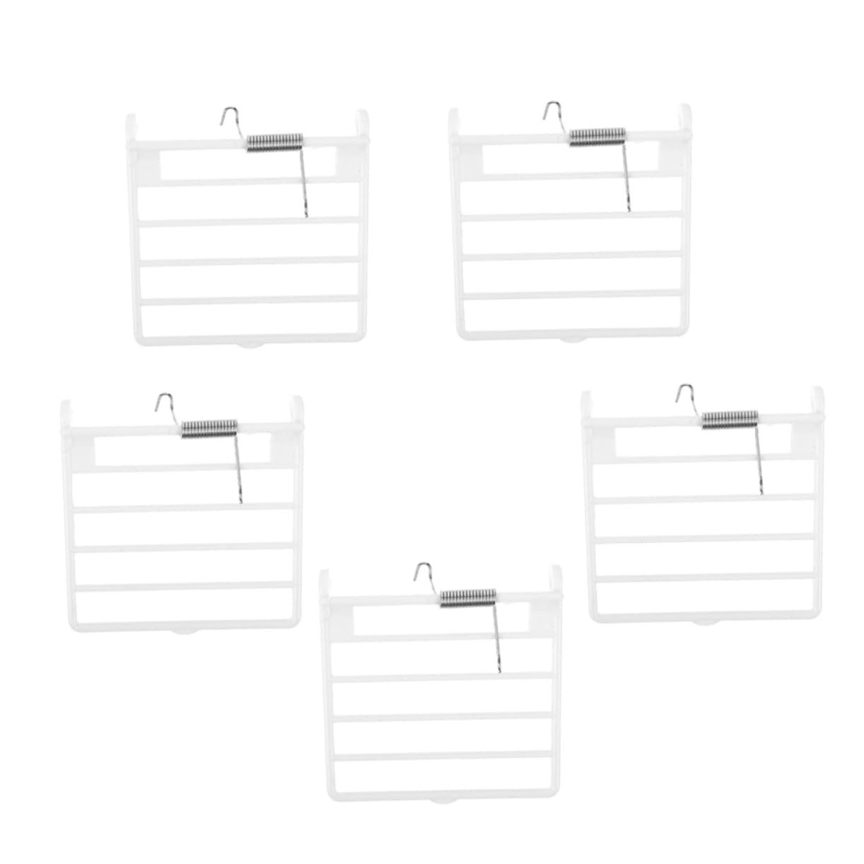 Abaodam Set 5 Unitá Porta per Gabbia Uccelli in Plastico Bianco con Molla, Facile da Installare, Resistente e Stabile, Accessorio per Gabbie da Uccelli