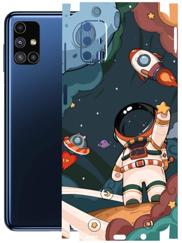 Image of AtOdds - Full Body Back Screen Guard Protector Film - Lamination Wrap Skin Sticker Compatible with Samsung Galaxy M51 | Scratchproof Matte Finish (Space)