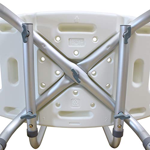 Pinikuyiro Bath Chair Bench Shower Chair Seat Spa Bathtub Stool Bathroom Transfer Inside Shower/Tub/Bathtub – 450 Lbs. Capacity, White - Thumbnail 6