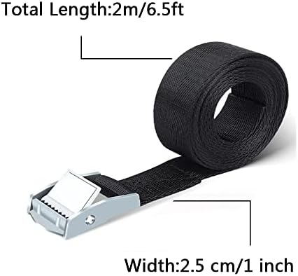 6Pcs Tie-Down Straps, Heavy Duty Lashing Straps 2m Tension Belts Ratchet Straps Luggage Straps Capacity 250KG with Metal Buckle for Motorcycles,Trucks,Cargo,Bicycles