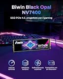 Biwin Black Opal NV7400 M.2 PCIe Gen4 SSD 1 to - Vitesse de Lecture jusqu'à 7400 Mo/s - SSD Interne Professionnel NVMe 2.0 - Stockage pour Jeux vidéo Compatible avec PC, Ordinateur Portable et PS5 - 3
