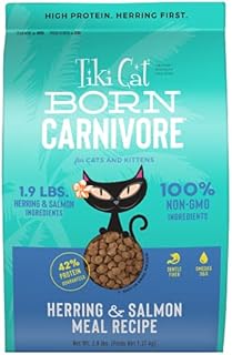 TIKI PETS Tiki Cat Born Carnivore Herring & Salmon Grain Free Dry Food Gluten Free, 2.8 lbs. (47017)