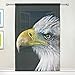 Produktbild NaiiaN Sheer Vorhang Druck Semi Sheer Vorhänge Fenster Vorhang Liebe für Zuhause Schlafzimmer Wohnzimmer Dekor Retro Tüll Vogel Tier Amerika Weißkopfseeadler