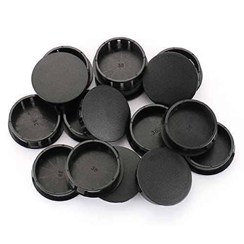 Baomain 25-Pack Plastic Hole Plugs Black 1-1/2