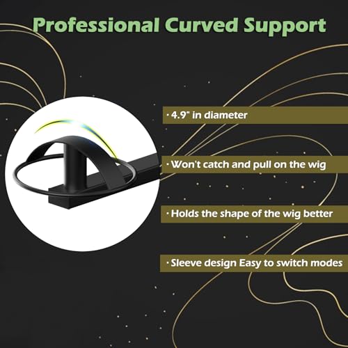 Wig Holder For Multiple Wigs, 4pcs Wig Head Stand For Styling , Wig Hanger Display Wig Mannequin Head Wall Mount Metal Rack (Black - Image 6