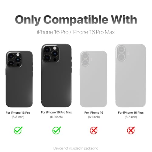 Image of GRIPP 3in1 Focal Camera Lens Protector for iPhone 16 Pro, iPhone 16 Pro Max / 17 Pro / 17 Pro Max / 15 Pro / 15 Pro Max, Aluminium Alloy Ring, Ultra-Clear HD Glass, Easy Install - Black