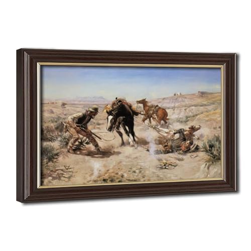 Impression sur toile The Cinch Ring par Charles M Russell - Décoration Murale Premium 50x76cm