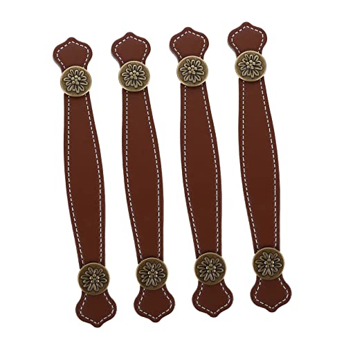 DIYEAH 4piezas Asa De Equipaje Cuero Estilo Vintage Tiradores Para Muebles Para Puertas De Armarios Accesorios De Decoración De Dormitorio