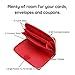 Soligt All-in-One Cash Envelopes Wallet with 12 Budget Envelopes & Budget Sheets - Red