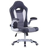 Festnight Silla de Gaming Silla Gamer Silla de Computadora Silla de Gaming de Cuero Sintético Silla con Reposabrazos y Respaldo Ajustables Sillas Reclinables Ergonómicas