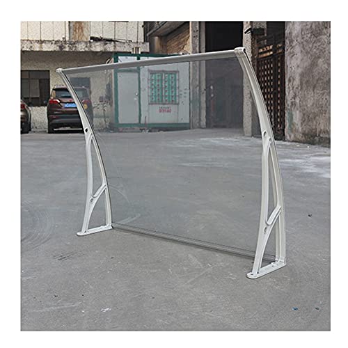 Terrassenüberdachung für den Außenbereich, 80 x 120 cm, Regenschutz für die Haustür, mit Echtglas-Vordach für Tür oder Veranda, Vordächer als Unterstand und Schutz, Weiß