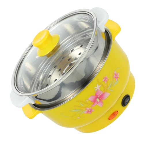 Cabilock Pentola Elettrica Multifunzione Con Doppio Strato in Acciaio Resistente Vaporiera Integrata Cottura a Vapore e Bollitura Compatta Per Casa e Ufficio