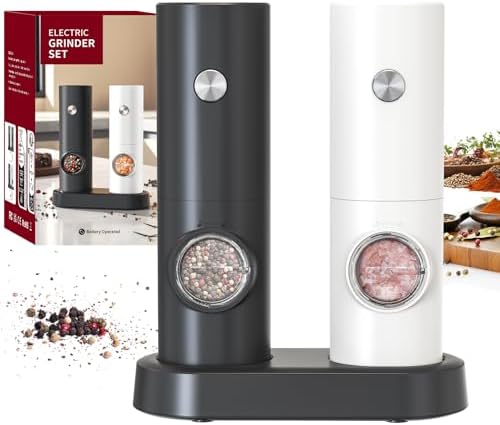 CIRCLE JOY Juego de Molinillo Eléctrico de Sal y Pimienta a Pilas...