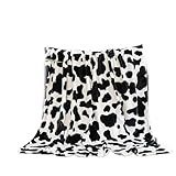 mingxinshangdian Manta de terciopelo de fibra química impresa digital manta de aire acondicionado cubierta para todas las estaciones patrón de vaca manta de tela de franela agradable al