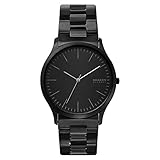 Glastyp: Mineralkristall mit schwarzem Zifferblatt und schwarzem Edelstahlgehäuse