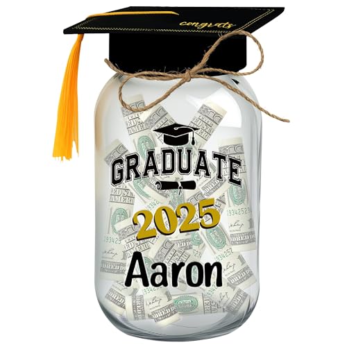 Gerigity Graduation Gifts - Graduation Mason Jars with Bechelor Cap, Personalized Grad Jar, Grad Party Favors for Her, Him, Middle School, High School, College Graduate Gifts Class of 2025 Gerigity Graduation Gifts - Graduation Mason Jars with Bechelor Cap, Personalized Grad Jar, Grad Party Favors for Her, Him, Middle School, High School, College Graduate Gifts Class of 2025