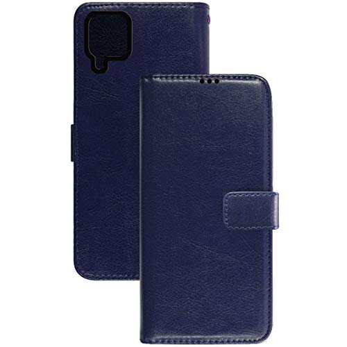 Image of Flip Cover Compatible with Samsung Galaxy M12 / F12 / A12 | Premium Leather Finish | Inbuilt Pockets & Stand | Flip Cover Back Case for Samsung Galaxy M12 / F12 / A12 (Blue)