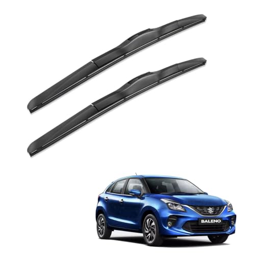 Image of Oshotto Frameless (O.E.M Type) Wiper Blades Compatible with Maruti Suzuki Baleno 2015-2019 (21 inch / 18 inch)