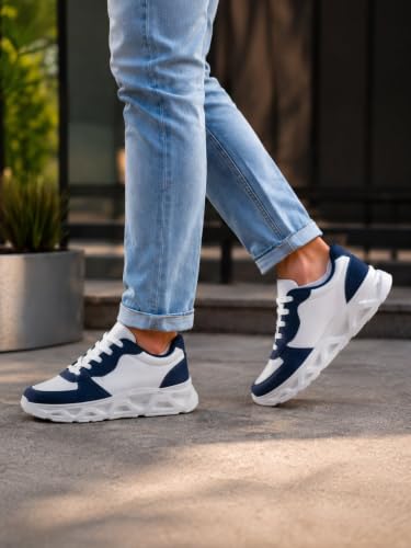 Image of Centrino Sneakers for Men | Lightweight Casual Shoes for Men Stylish | Breathable Mesh Walking Shoes | Cushioned Insole Comfortable Shoe for Man | Durable Sole Footwear|Trendy Lace-Up Shoes for College, Parties & Daily Use (9625)