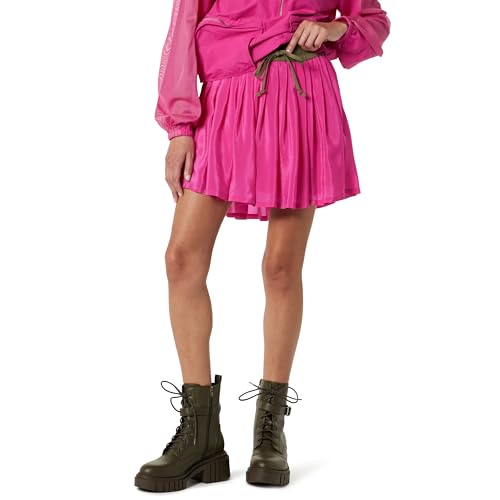 Minijupe plissée pour femme avec ceinture contrastante aspect mode
