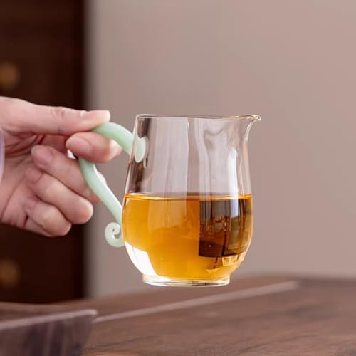 Jarra de té de vidrio borosilicato de 260 ml transparente y resistente para el hogar 5