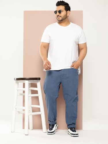 Image of Thomas Scott Men's | Smart | Plus Size | Regular Fit | 100% Cotton | Solid | 5 Pockets | Woven | Chinos | Trouser