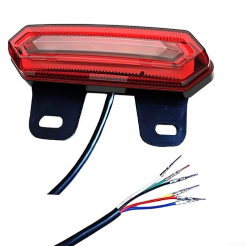 Electric Bike Rear Light 6-Wire Turn Signal Brake Light System Night Running Safety Taillight Assembly 36V-48V-60V For E-Bike Scooter Balance Vehicle