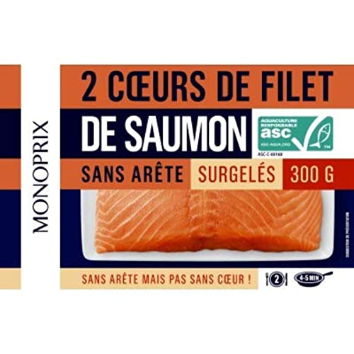 Monoprix Coeurs de filet saumon asc, surgelé - La boite de 2, 300g