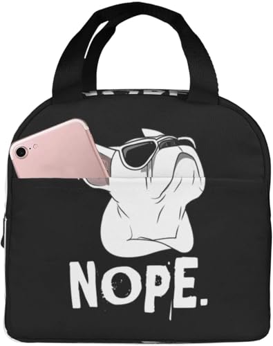 フレンチブルドッグ 犬柄 (1) ランチバック 保温 保冷 弁当バッグ コンパクト 持ち運び便利 小物用手さげ ミニトート 通勤 通校 旅行