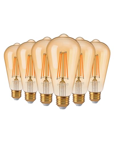 EDISHINE Vintage LED Edison Bulb, A19, 8W, 2200K
