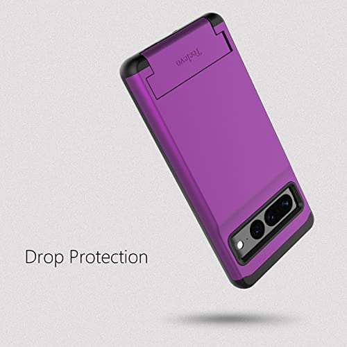 Teelevo Dual Layer Wallet Case for Google Pixel 7 Pro (2022), Protective Case with 3-Card Storage for Google Pixel 7 Pro - Purple by Teelevo - Used condition - Image 7