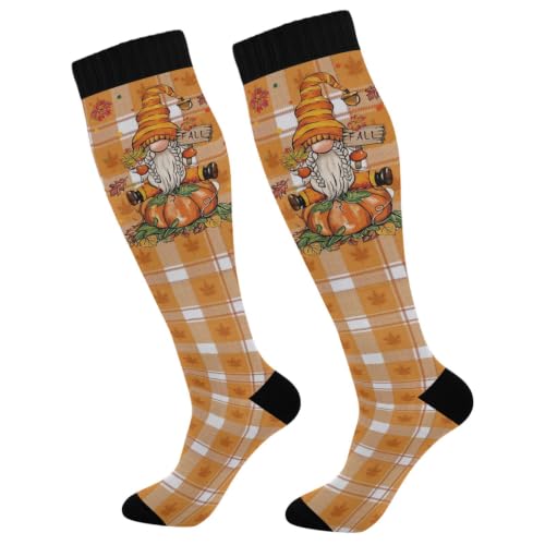 Image of Wusikd Blue Yellow Monster Trucks Compression Socks for Women and Men Circulation Long Socks for Athletic Running 1