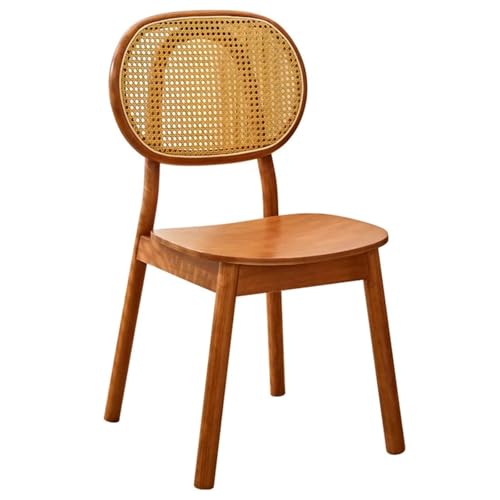 Elegante Massivholz Rattan Esszimmerstühle Stapelbar Design mit...