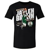 500 LEVEL Jaylen Brown Boston Celtics Shirt - Jaylen Brown Boston Celtics Slant WHT (Black, Large)
