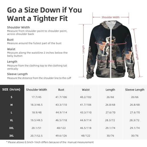 UPF 50+ Sun Protection Hoodie Long Sleeve Astronaut Landing on The Moon Sun Shirt Rash Guard Fishing Shirts for Men2