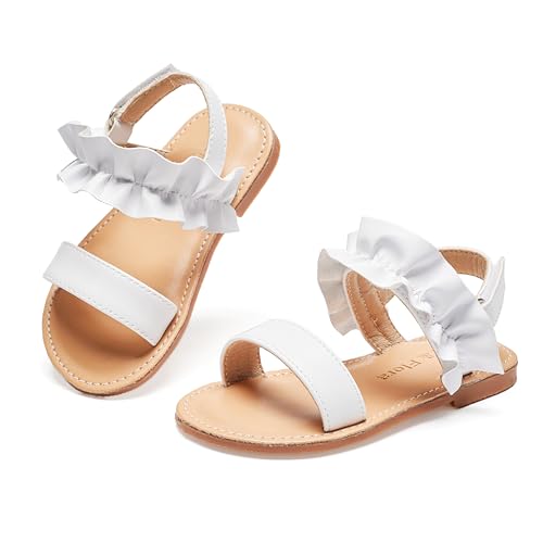 Image of Felix & Flora Toddler Girl Sandals - Little Girl Easter Dress Shoes Lightweight Open Toe Beach Holiday Flats