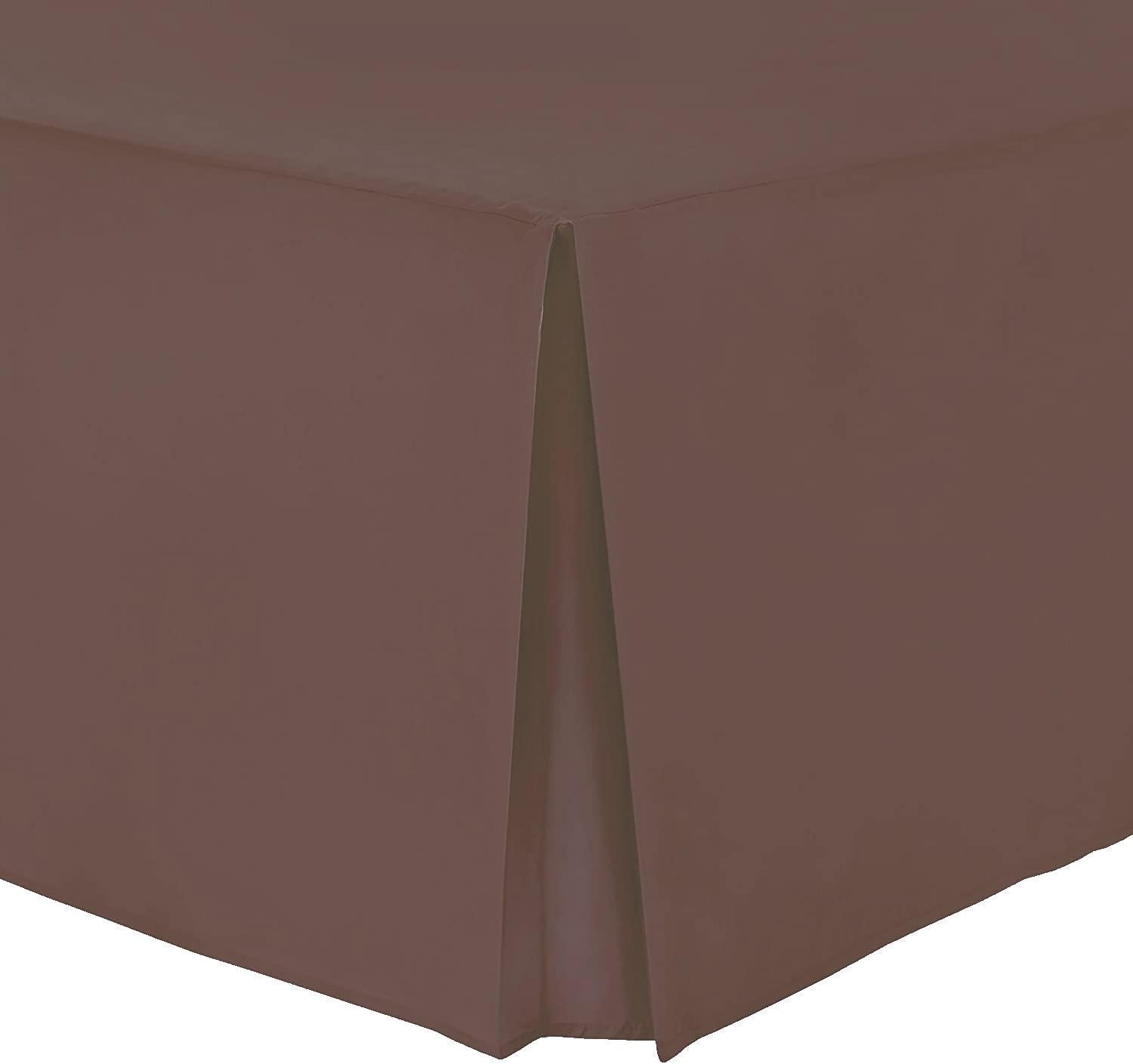 Adams Home Egyptian Cotton Rich Box Pleated Base Valance Sheets Bedding Sheets Flat Bed Skirt Cover Wrap Valance Sheet | Chocolate Double Bed Sheet